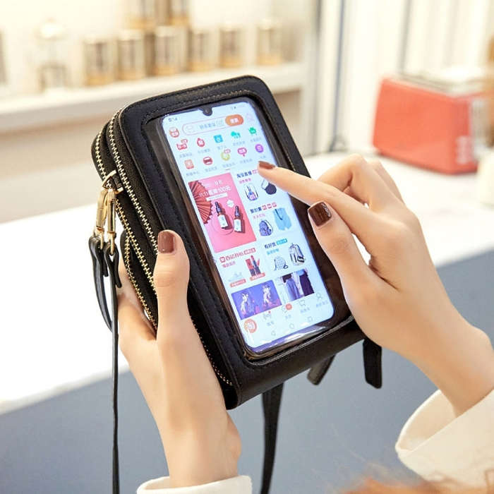 SJ617 Multifunctional Touch Screen Phone Bag Single-shoulder Bag(Gray)