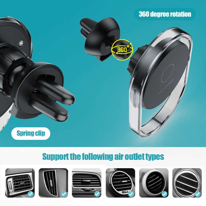 F9199 15W Magnetic Car Wireless Charger Phone Bracket(Black)