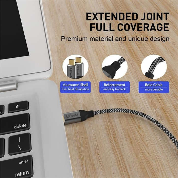 QGeeM QG-CC03 Type-C to Type-C USB3.1 Data Cable, Length: 1.8m(Black)