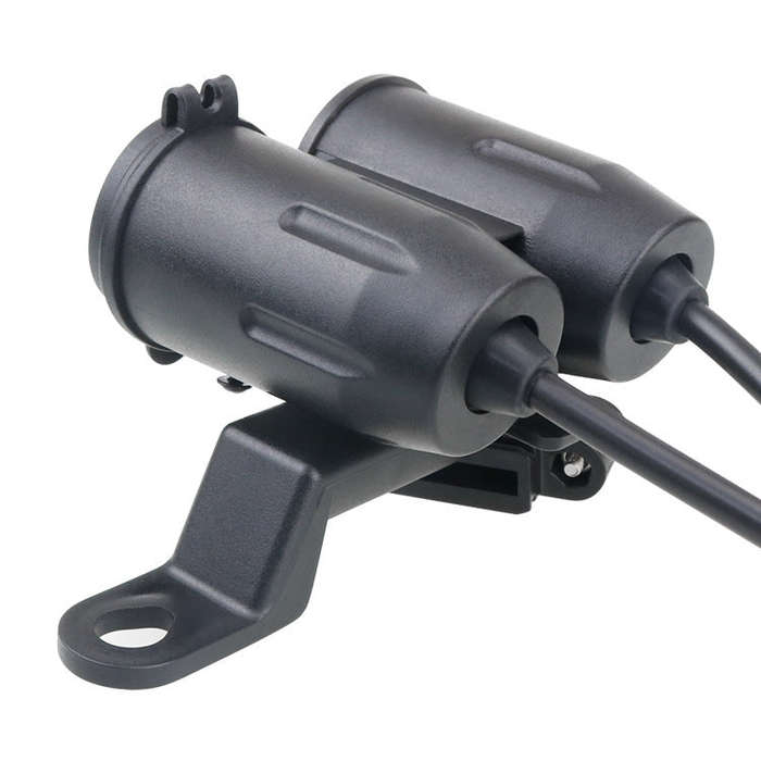 Motorcycle Modified With Bracket Dual USB 3.1A Charging With Temperature Voltage Bracket(Red Light)