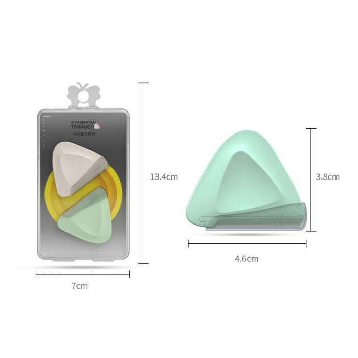 2 PCS/Box Small Triangular Eyebrow Trimmer(Purple + Green)