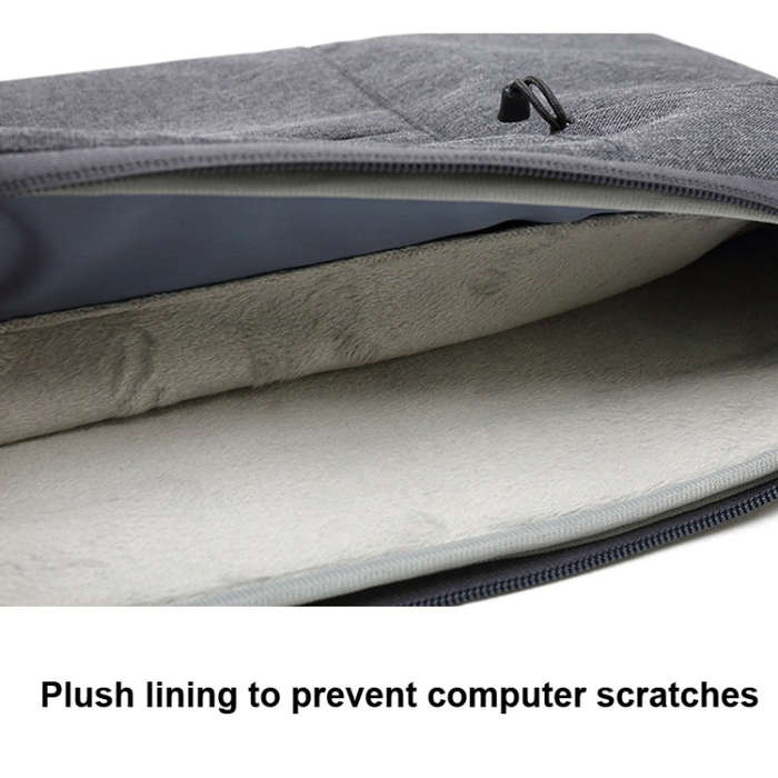 Zipper Type Polyester Business Laptop Liner Bag, Size: 11.6 Inch(Light Grey)