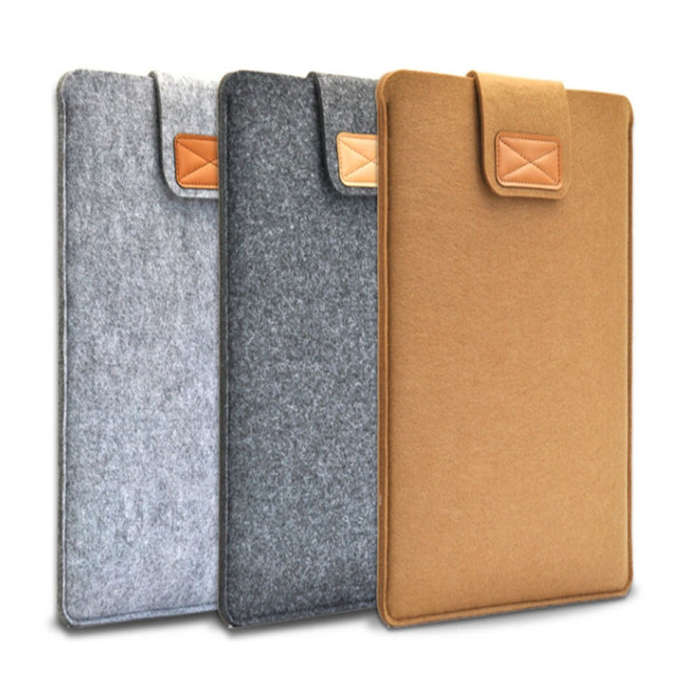 Vertical Felt Laptop Bag Tablet Sleeve Bag, Size: 13 Inch(Khaki)