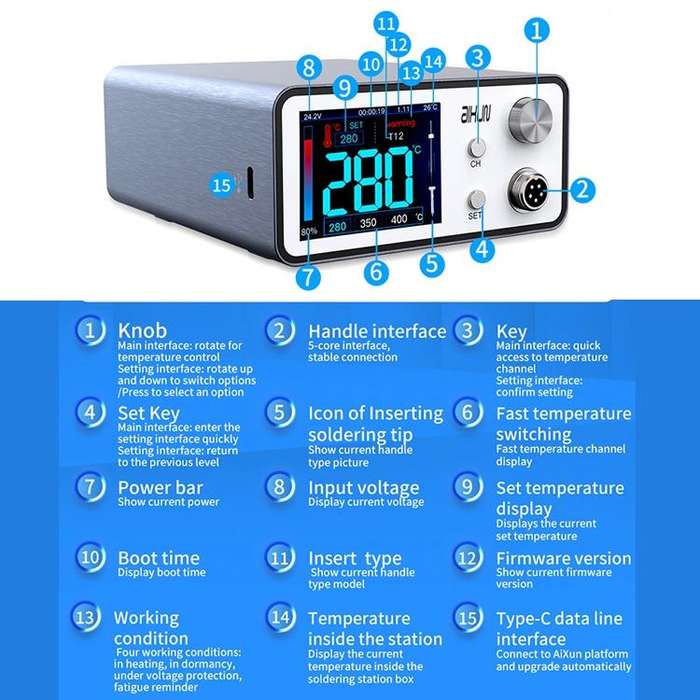 AIXUN T3A Soldering Station+T245 Welding Pen Precision Repair Welding Tool Set(EU Plug)