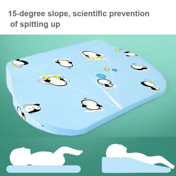 Newborn Baby Anti-spitting Milk Ramp Pad Ridge Protection Anti-spill Pillow(White Plaid)