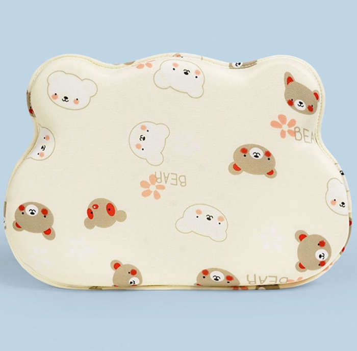 Baby Pillow Bear Styling Pillow Baby Memory Foam Cute Pillow(Yellow)