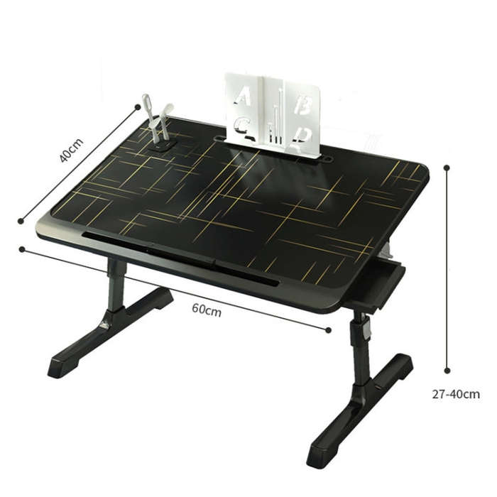 N6 Liftable and Foldable Bed Computer Desk, Style: Drawer+Shelf+USB