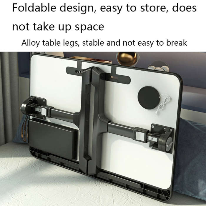 N6 Liftable and Foldable Bed Computer Desk, Style: Drawer+Shelf+USB