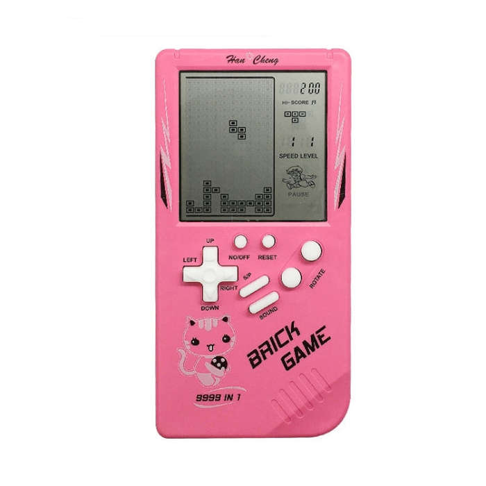 Large Screen Retro Children Handheld Game Console(Pink)