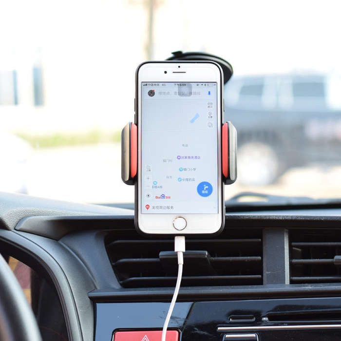 Suction Cup Long Soft Hose Windshield Car Mobile Phone Clip Bracket(Yellow Box Packaging)