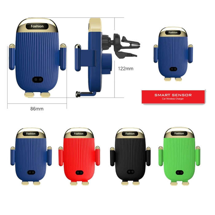 S18 15W Car Wireless Charger Phone Holder, Color: Blue  With Suction Cup Bracket