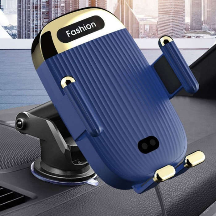 S18 15W Car Wireless Charger Phone Holder, Color: Green  With Suction Cup Bracket