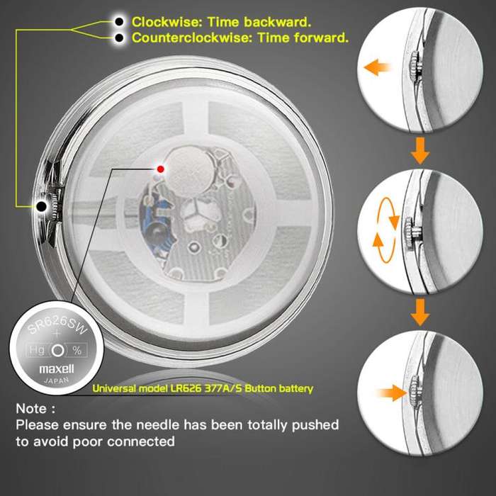 Aluminum Alloy Plating Motorcycle Handlebar Clock(Silver Shell Black Background)