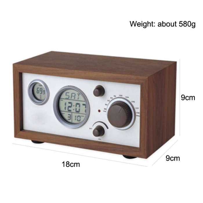 SY-601 Home Multifunctional Retro Wooden Radio Electronic Thermometer Alarm Clock(Random Color De...