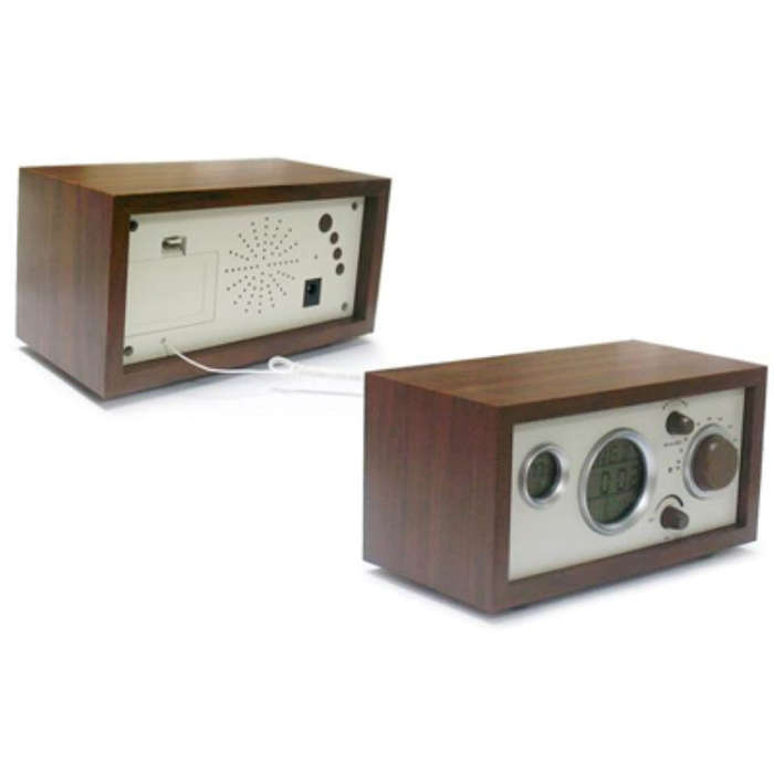 SY-601 Home Multifunctional Retro Wooden Radio Electronic Thermometer Alarm Clock(Random Color De...