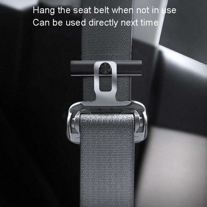 BEN.JACK Car Safety Belt Holder Non-Slip Limiter Slack Adjuster(Deep Gray)