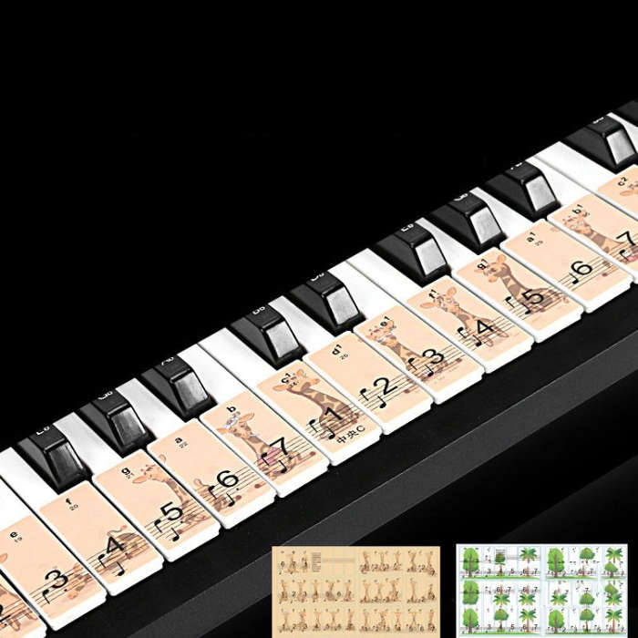 M52 88/76/61/54/49 Keys Piano Keyboard Stickers(Giraffe)