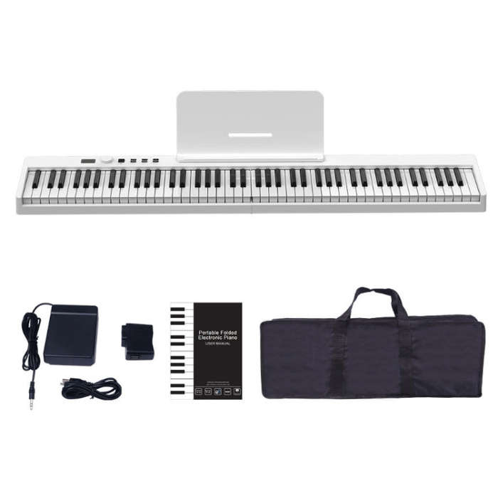 88-Key Portable Smart Folding Electric Piano, EU Plug(PJ88C Black)