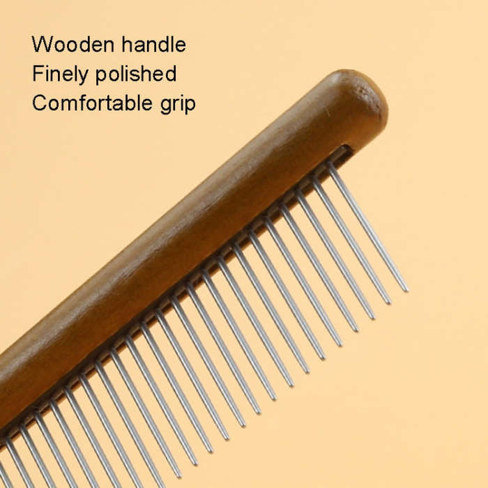 Cat Dog Solid Wood Comb For Removing Floating Hair Pet Cleaning Grooming Flea Comb(F)