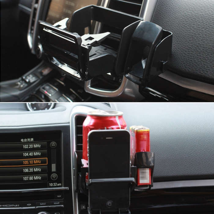 2 PCS SD-1012 Car Multifunctional Drink Holder Garbage Box(Black)