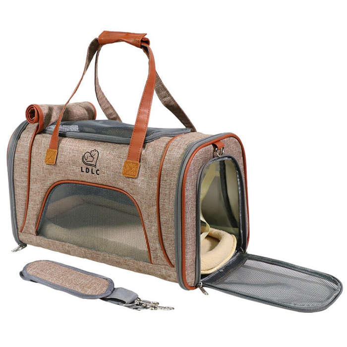 LDLC QS-012 Pet Outing Portable Breathable Foldable Tote Bag(Ginger Yellow)