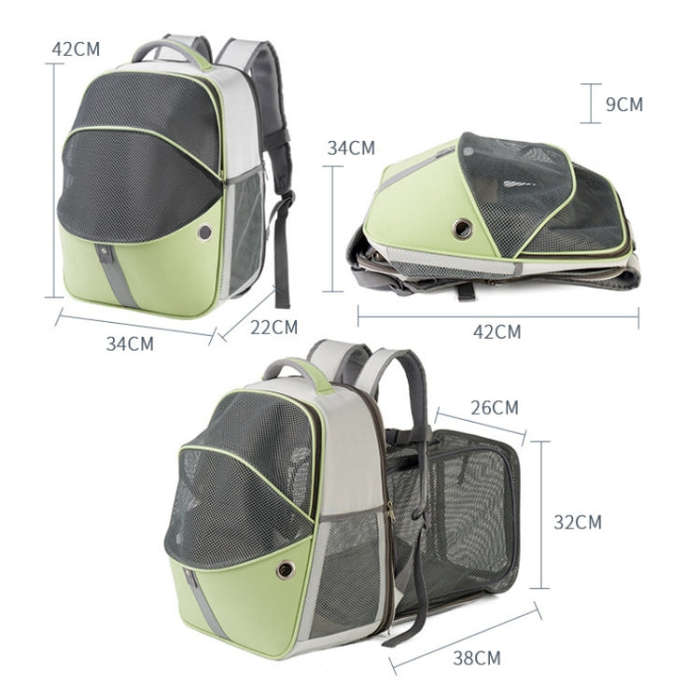 LDLC QS-067 Outdoor Breathable Can Expand Portable Pet Bag(Green)