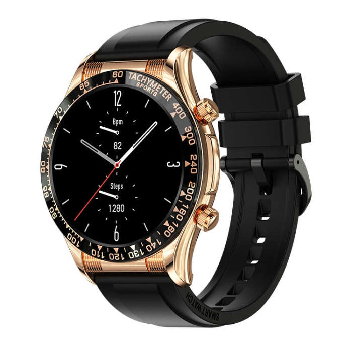 LOANIY E18 Pro Smart Bluetooth Calling Watch with NFC Function, Color: Gold Silicone