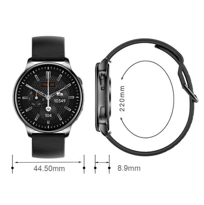 Wearkey Y22 1.32 Inch Bluetooth Calling Smart Watch with Rotary Button(Black)