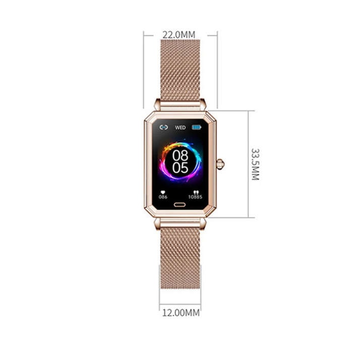 LOANIY HT2 1.28 Inch Heart Rate Detection Pedometer Smart Watch, Color: Gold Leather