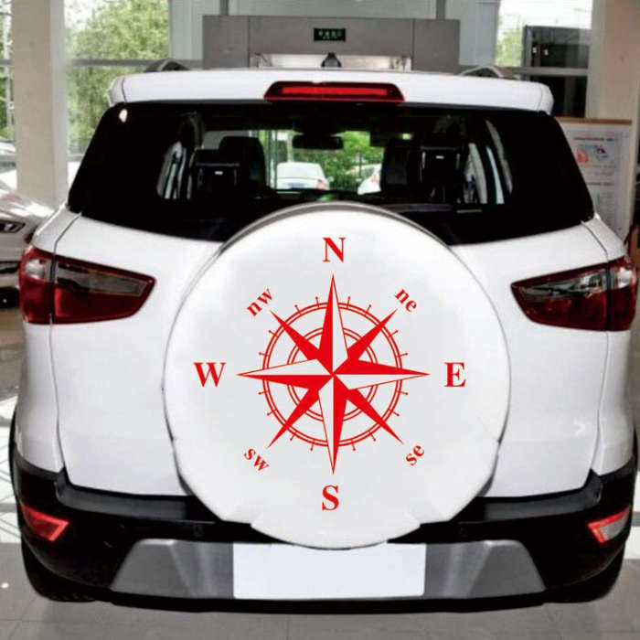 D-336 Car Compass Graphic Sticker Hood Car Body Universal Sticker(Red)