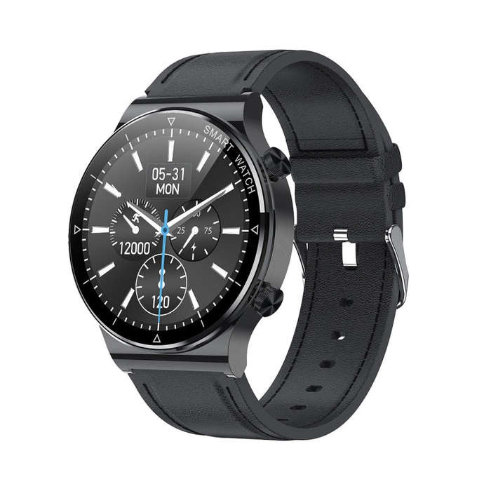 ME88 1.32 Inch Heart Rate Sleep Monitoring Smart Watch(Black Leather)