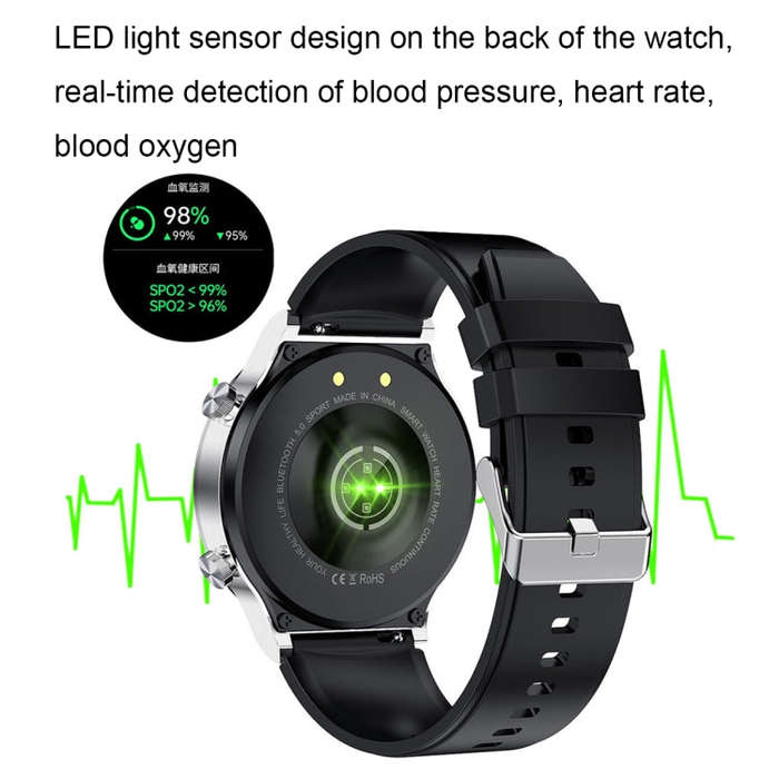 ME88 1.32 Inch Heart Rate Sleep Monitoring Smart Watch(Black Leather)