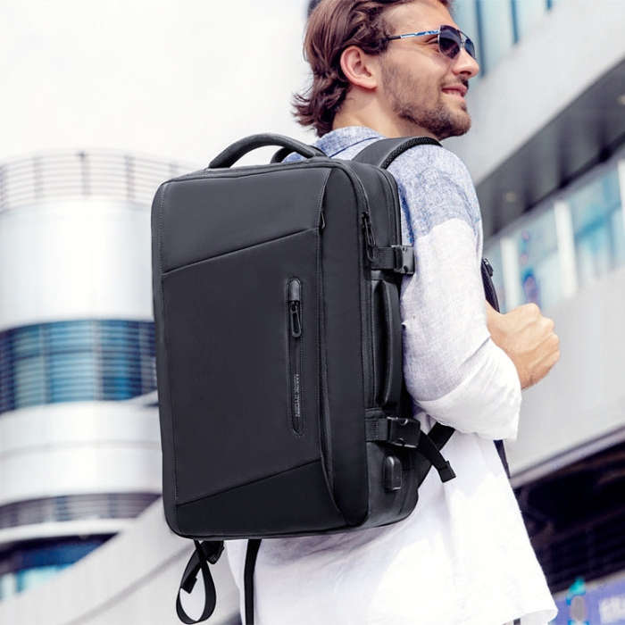 Mark Ryden 17.3 Inch Men Large Capacity Oxford Cloth Computer Backpack,Style: Raincoat Style