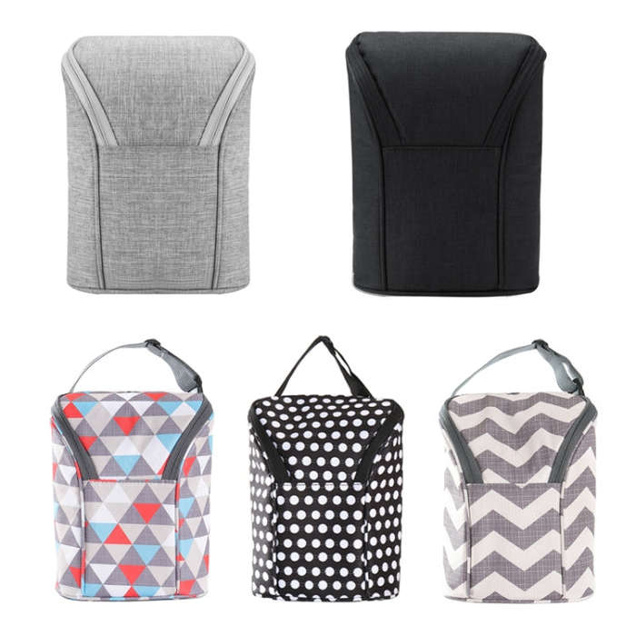 Travel Diaper Storage Bag Hang Baby Stroller Thermal Insulation Bottle Bag(Colored Triangle)
