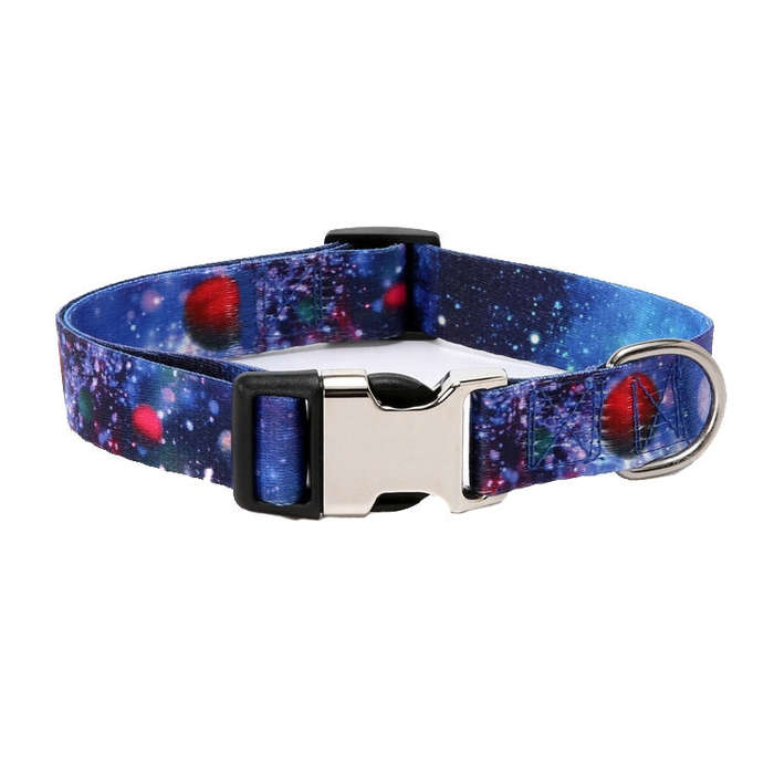 Pet Ethnic Style Polyester Cotton Print Pattern Collar, Size: XL: 2.5x43-71cm(Milky Way)