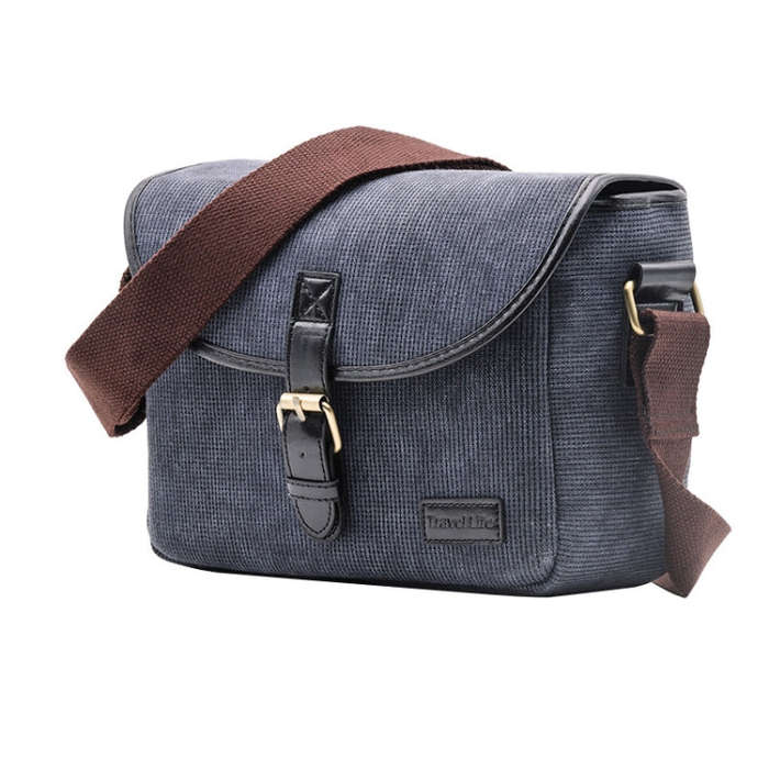 Casual SLR Camera Canvas Crossbody Bag(Blue)