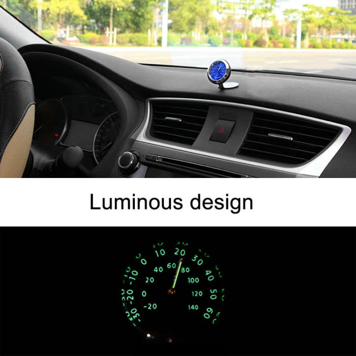 Night Light Car Thermometer Metal Ornaments(Black Thermometer)