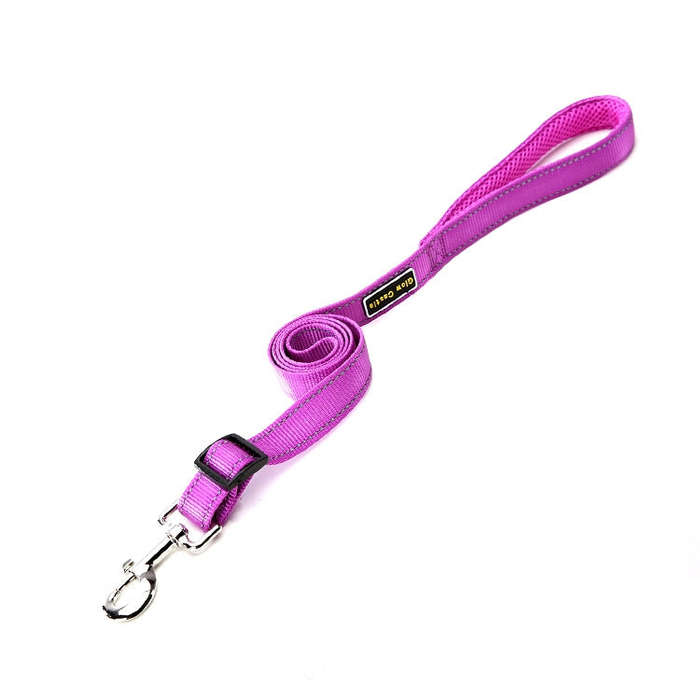 Glow Castle Soft Handle Reflective Adjustable Length Dogs Traction Rope(Purple)