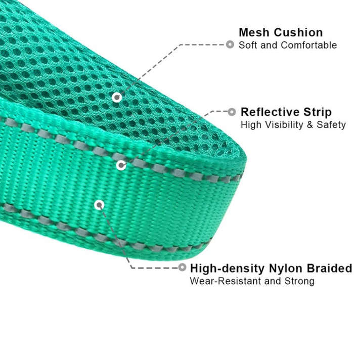 Nylon Reflective Filament P Chain Adjustable Size Collar(Grass Green)