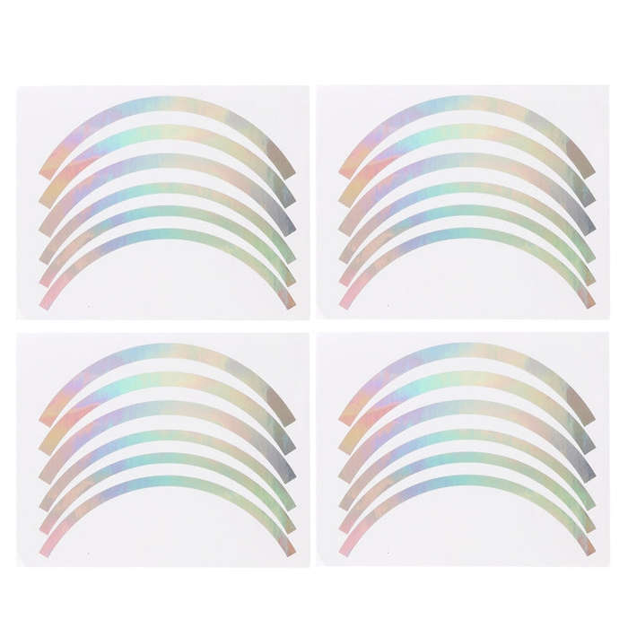 2 Sets Wheel Hub Protective Sticker For Scooter Bicycle Electric Vehicle( Silver Colorful)