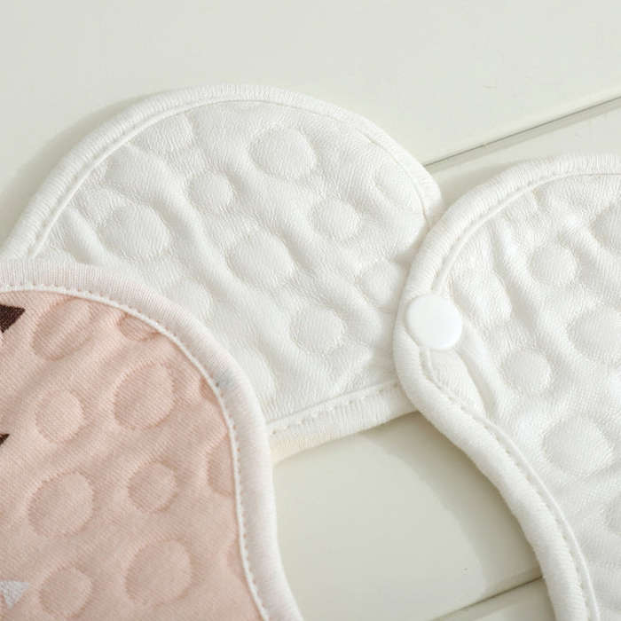 2 PCS Thin Cotton Gauze Waterproof Soft 360 Degree Rotating Baby Bib(Zoo)
