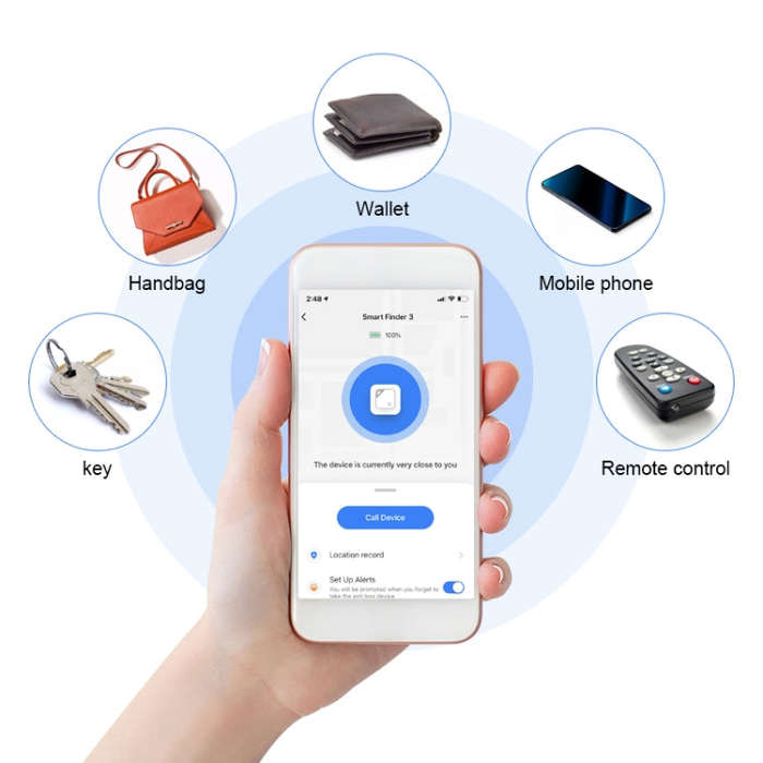 Wallet Key Finder Two Way Bluetooth Intelligent Anti-lost Device(Blue)