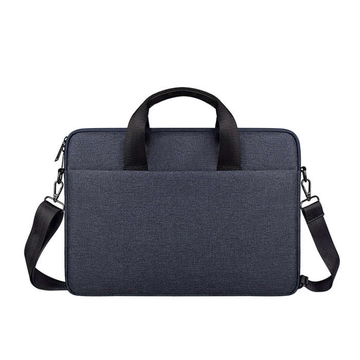 ST09 Portable Single-shoulder Laptop Bag, Size: 14.1-15.4 inches(Navy Cyan with Shoulder Strap)