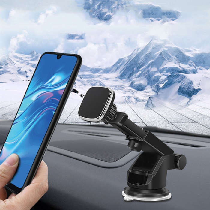 Telescopic Suction Cup Magnetic Suction Car Navigation Desktop Phone Bracket(Black)