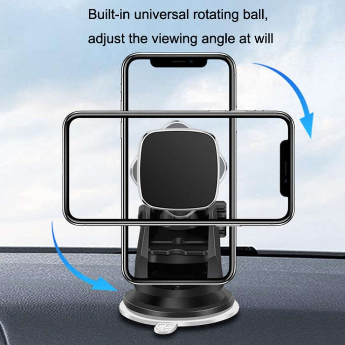 Telescopic Suction Cup Magnetic Suction Car Navigation Desktop Phone Bracket(Black)