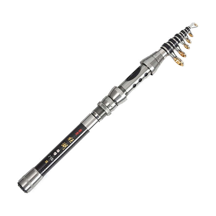 LEO 27593 Carbon Mini Fishing Rod Shrink Handle Throwing Poles, Length: 2.4m