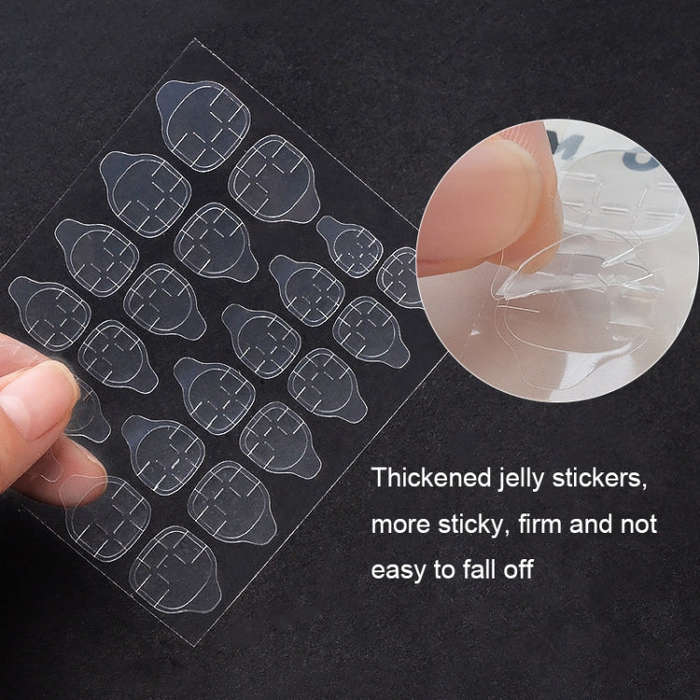 30 PCS 24 Stickers/Sheet Nail Art Double Sided Jelly Glue, Specification: Pink