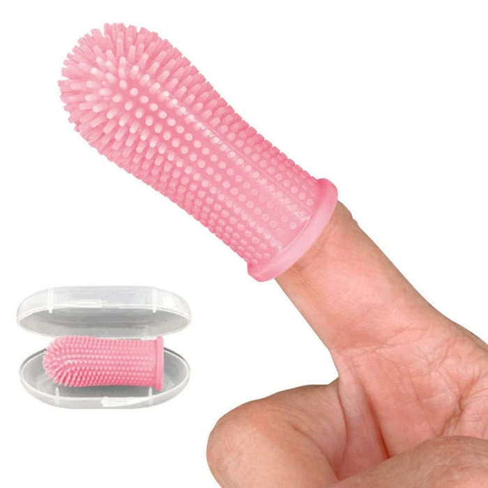 Pet Silicone Teeth Scaffolding Oral Cleaning Toothbrush(Red)
