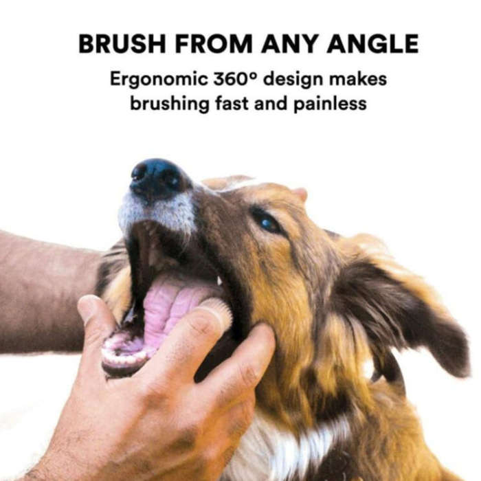 Pet Silicone Teeth Scaffolding Oral Cleaning Toothbrush(Red)