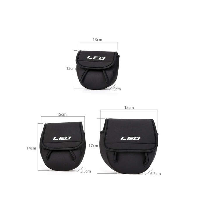 LEO 27918 Slotted Spinning Fishing Wheel Bag Fishing Carrier Protection Soft Cover, Size: Large